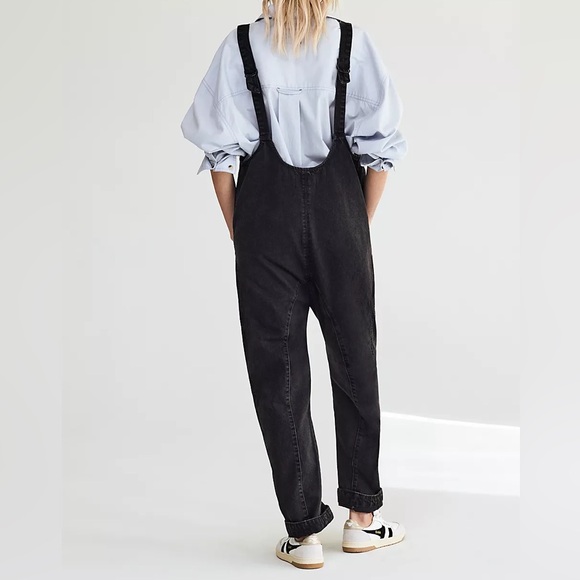 Free People We The Free High Roller Jumpsuit in Mineral Black - Picture 2 of 11